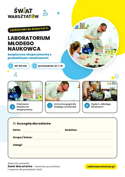 Plakat: Laboratorium Młodego Naukowca